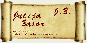 Julija Basor vizit kartica